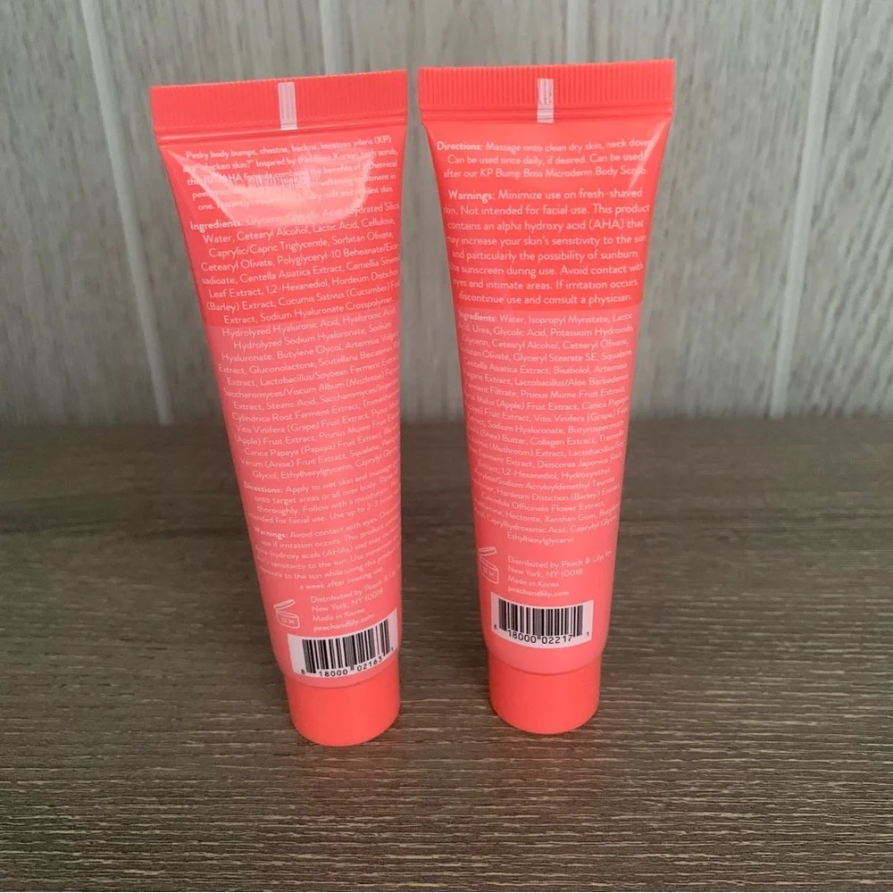 Peach & Lily KP Bump Boss Microderm Body Scrub Smoothing Lotion Travel Set